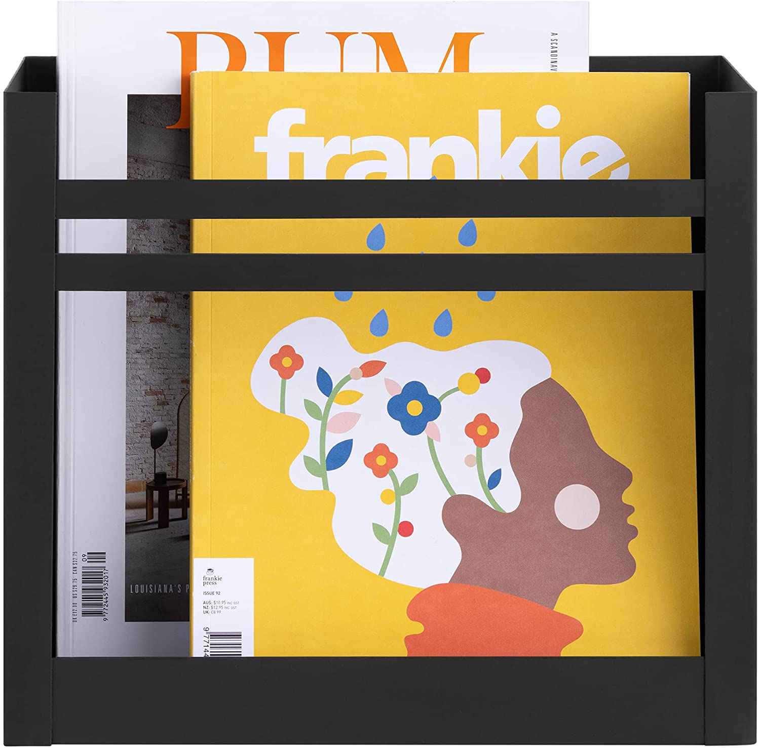 Navaris Σιδερένια Βάση Στήριξης Εφημερίδων και Περιοδικών για Τοίχο - 30 x 27 x 11 cm - Black - 53720.1.01