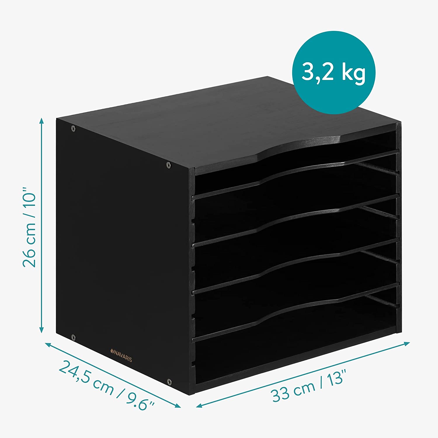 Navaris Βάση Οργάνωσης Εγγράφων από Bamboo - Black - 54271.2.01