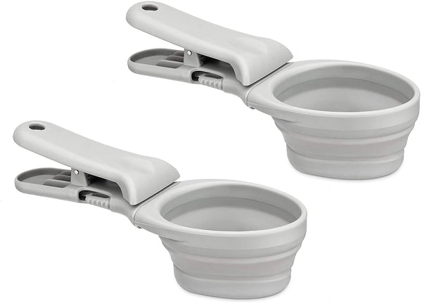 Navaris Πτυσσόμενο Scoop Φαγητού με Καπάκι για Κατοικίδια - Blue / Black Grey - 49080.19