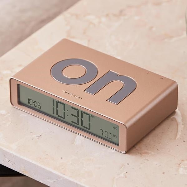 Lexon Ψηφιακό Ξυπνητήρι Διπλής Όψης - Flip Classic - Soft Gold