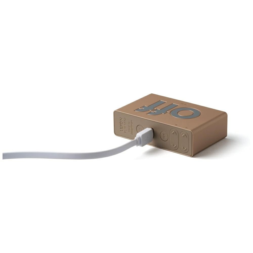 Lexon Ψηφιακό Ξυπνητήρι Διπλής Όψης - Flip Mini - Soft Gold