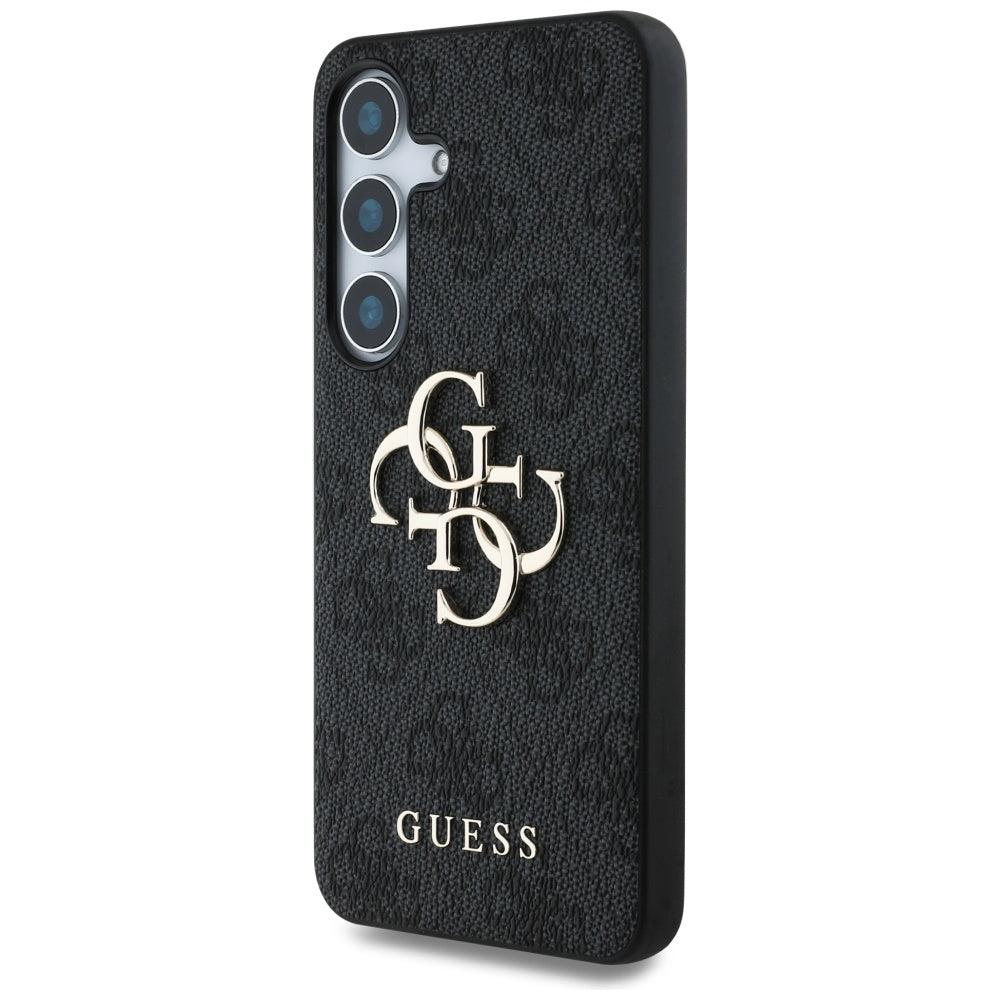 Guess Samsung Galaxy S25 - 4G Big Metal Logo - Θήκη με Επένδυση Συνθετικού Δέρματος - Black - GUHCS25S4GMGGR