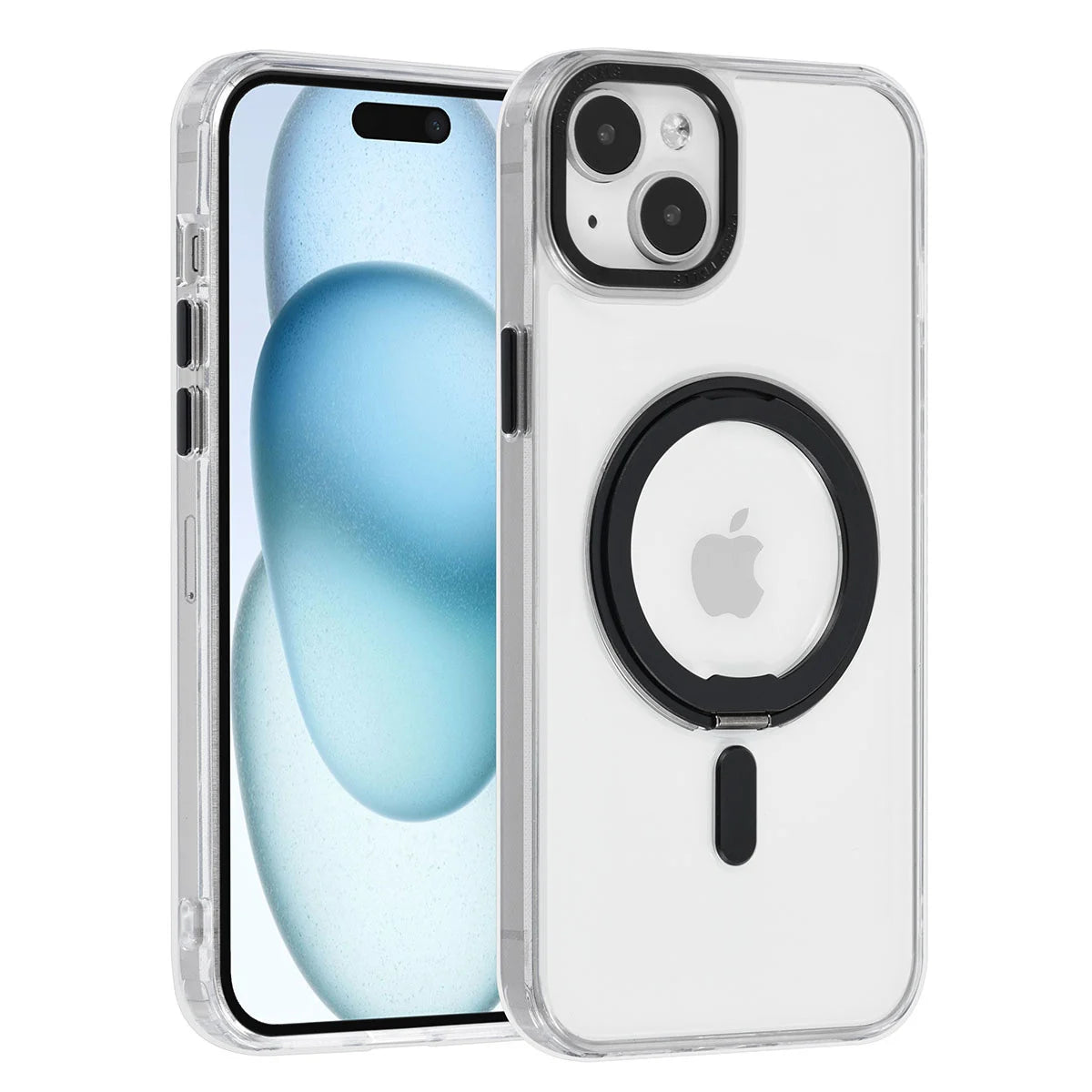 Tuniq iPhone 15 Plus / 14 Plus - Σκληρή MagSafe Θήκη με Περιστρεφόμενο Δαχτυλίδι Συγκράτησης - Διάφανη / Μαύρη