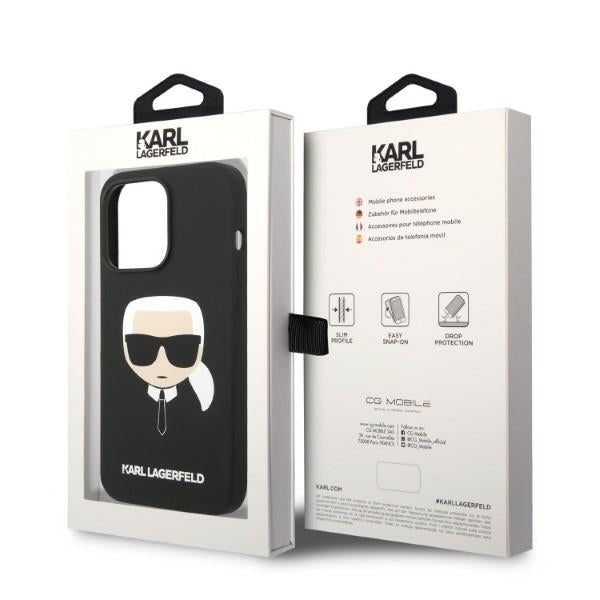 Karl Lagerfeld iPhone 14 Pro Max Silicone Karl's Head MagSafe Θήκη Σιλικόνης με MagSafe - Black - KLHMP14XSLKHBK