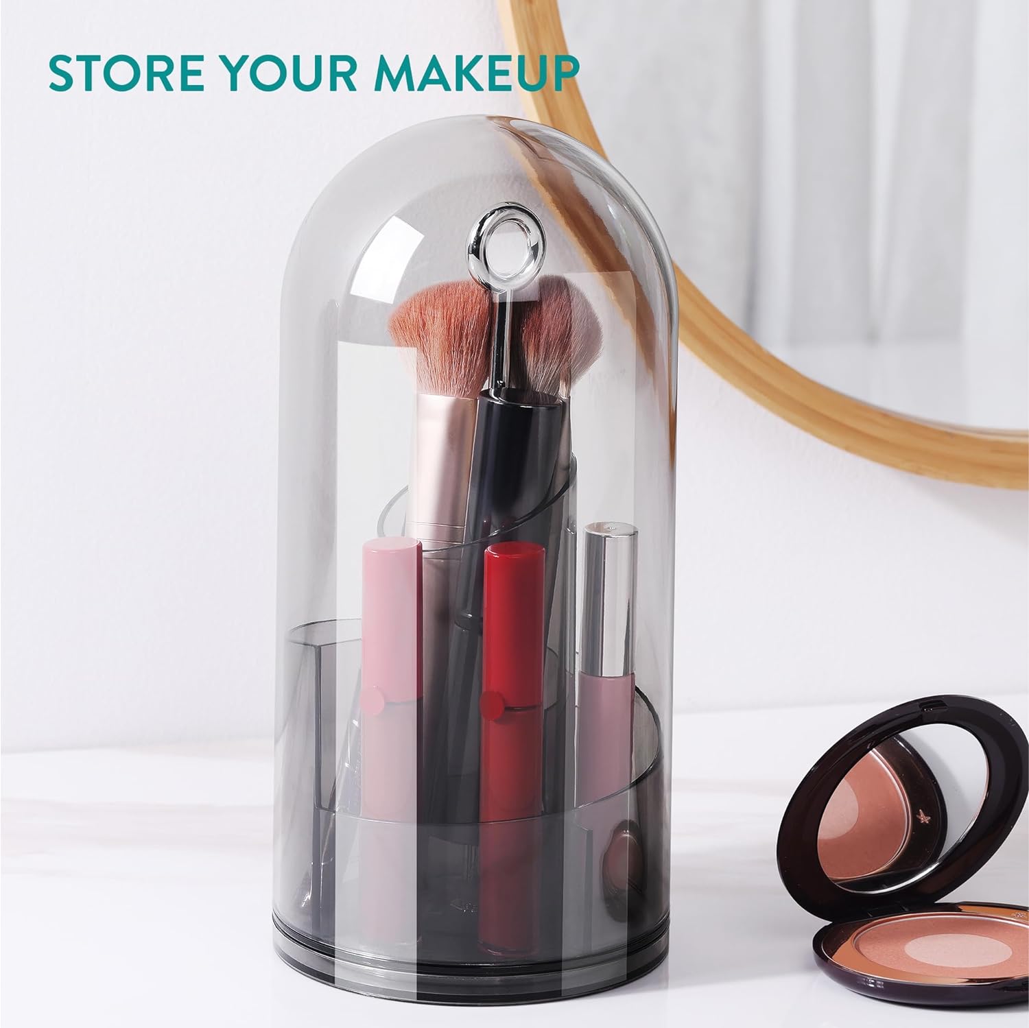 Navaris Περιστρεφόμενη Θήκη για Πινέλα Μακιγιάζ - Grey - 61656.01