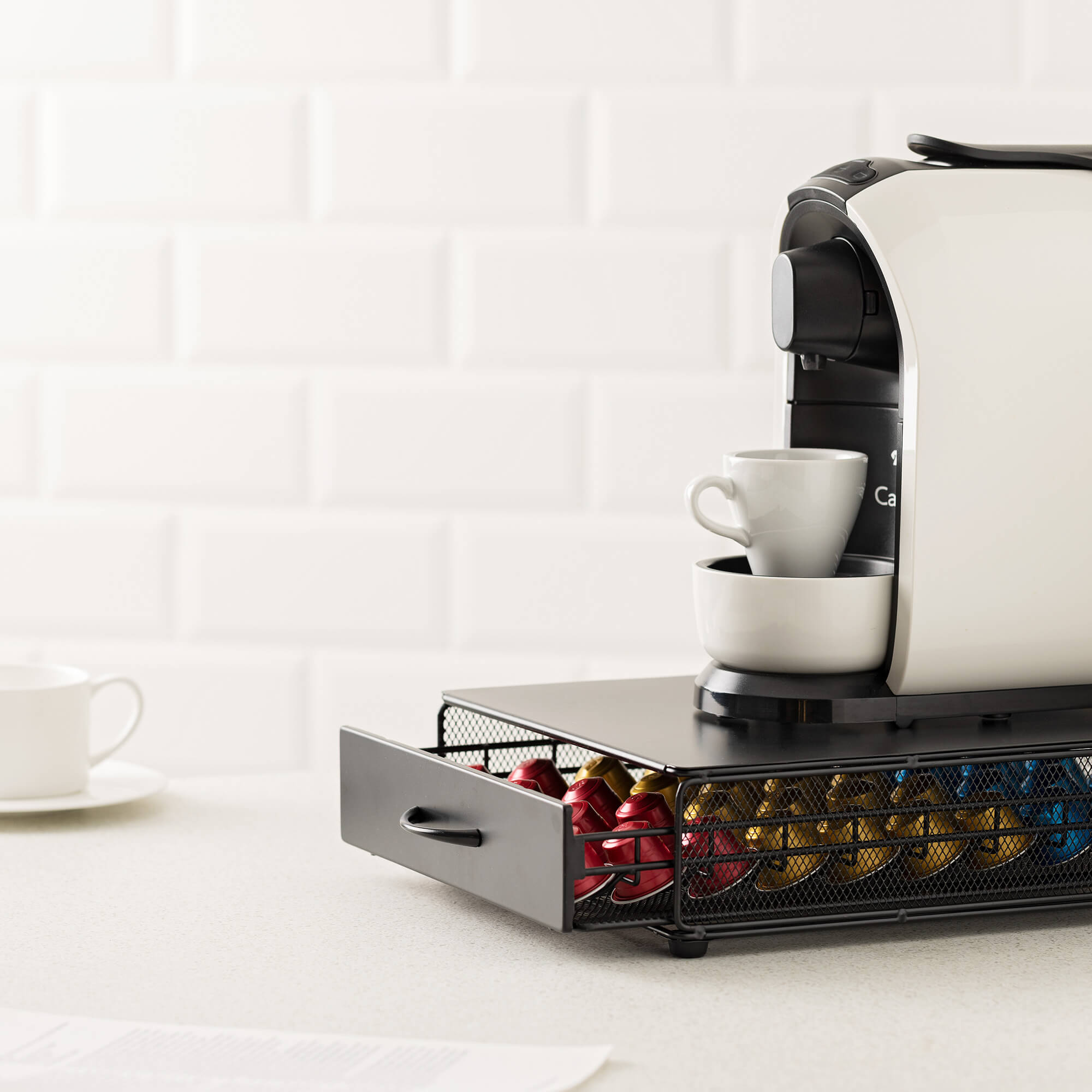 Navaris Συρτάρι για Κάψουλες Nespresso Vertuo / Βάση για Καφετιέρα - Black - 57478.01