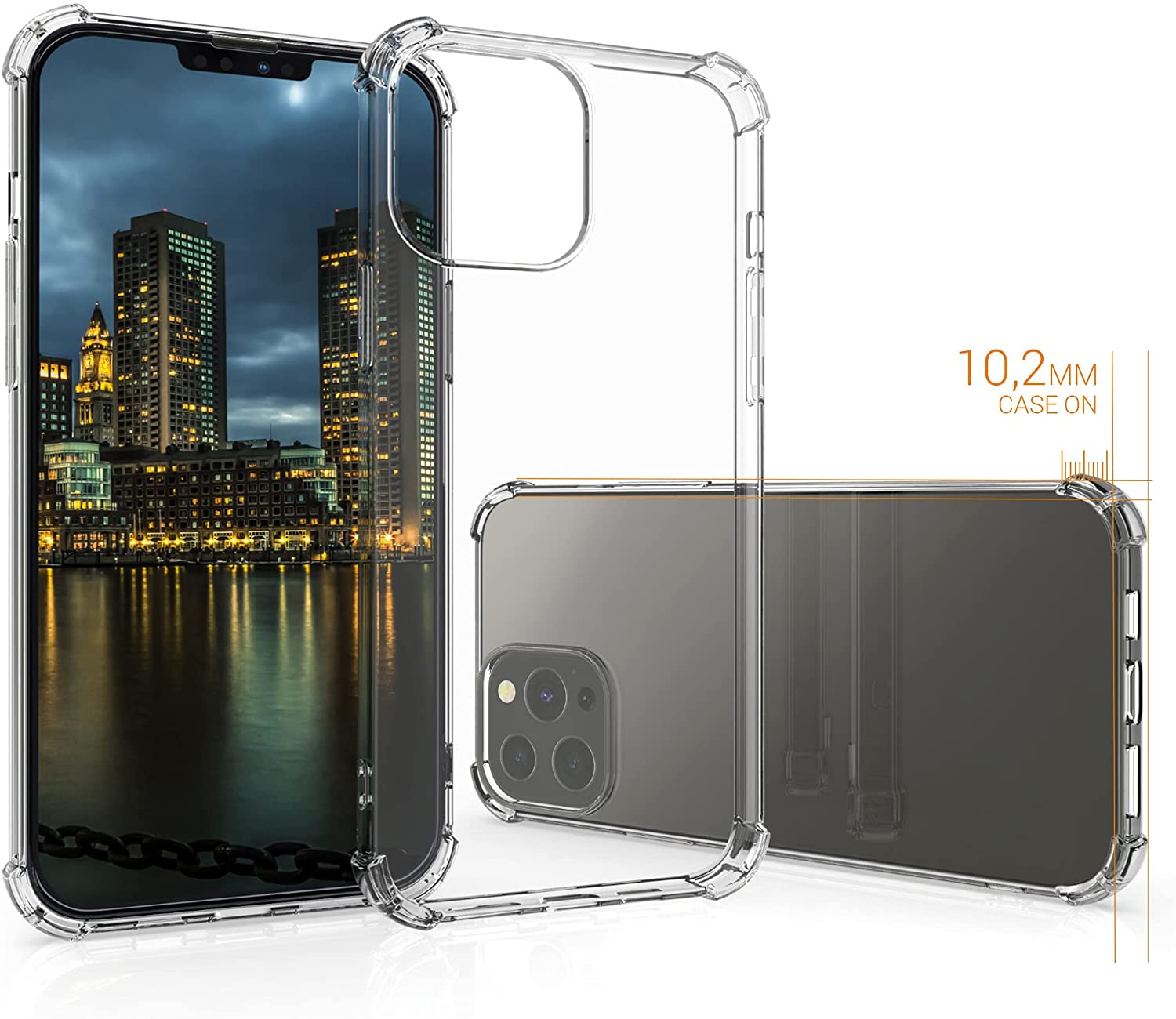 KW iPhone 13 Pro Max Θήκη Σιλικόνης TPU με Ενισχυμένες Γωνίες - Διάφανη - 55973.03