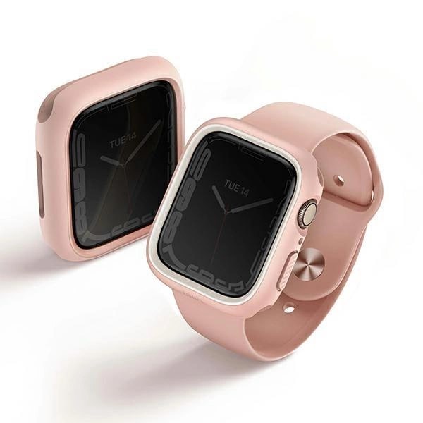 Uniq Θήκη Apple Watch 4 / 5 / 6 / 7 / 8 / 9 / SE / SE 2 - 44 / 45 mm Moduo με 2 Εναλλάξιμα Πλαίσια - White / Pink Blush