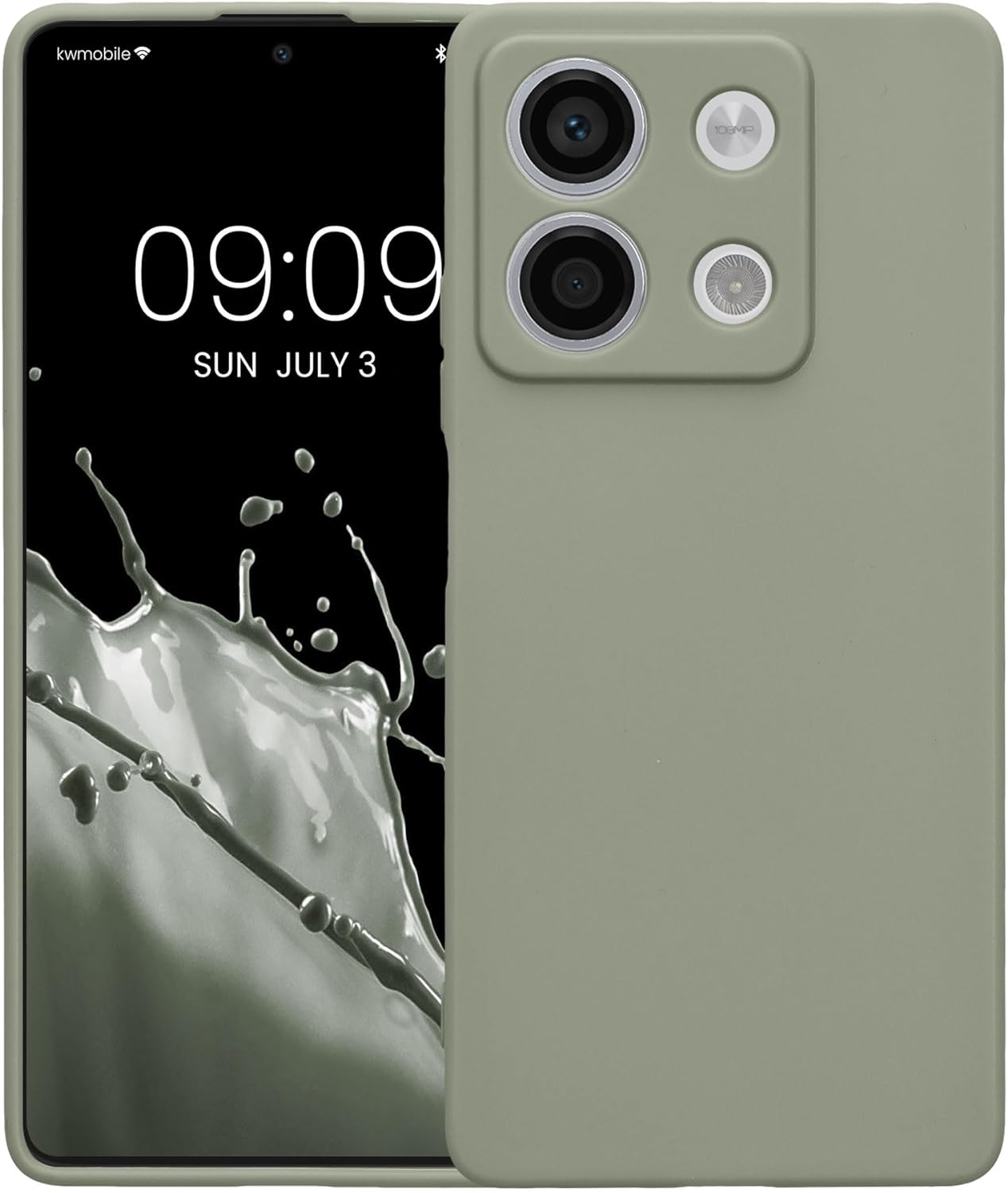 KW Xiaomi Redmi Note 13 5G Θήκη Σιλικόνης TPU - Grey Green - KWM000020LK003C
