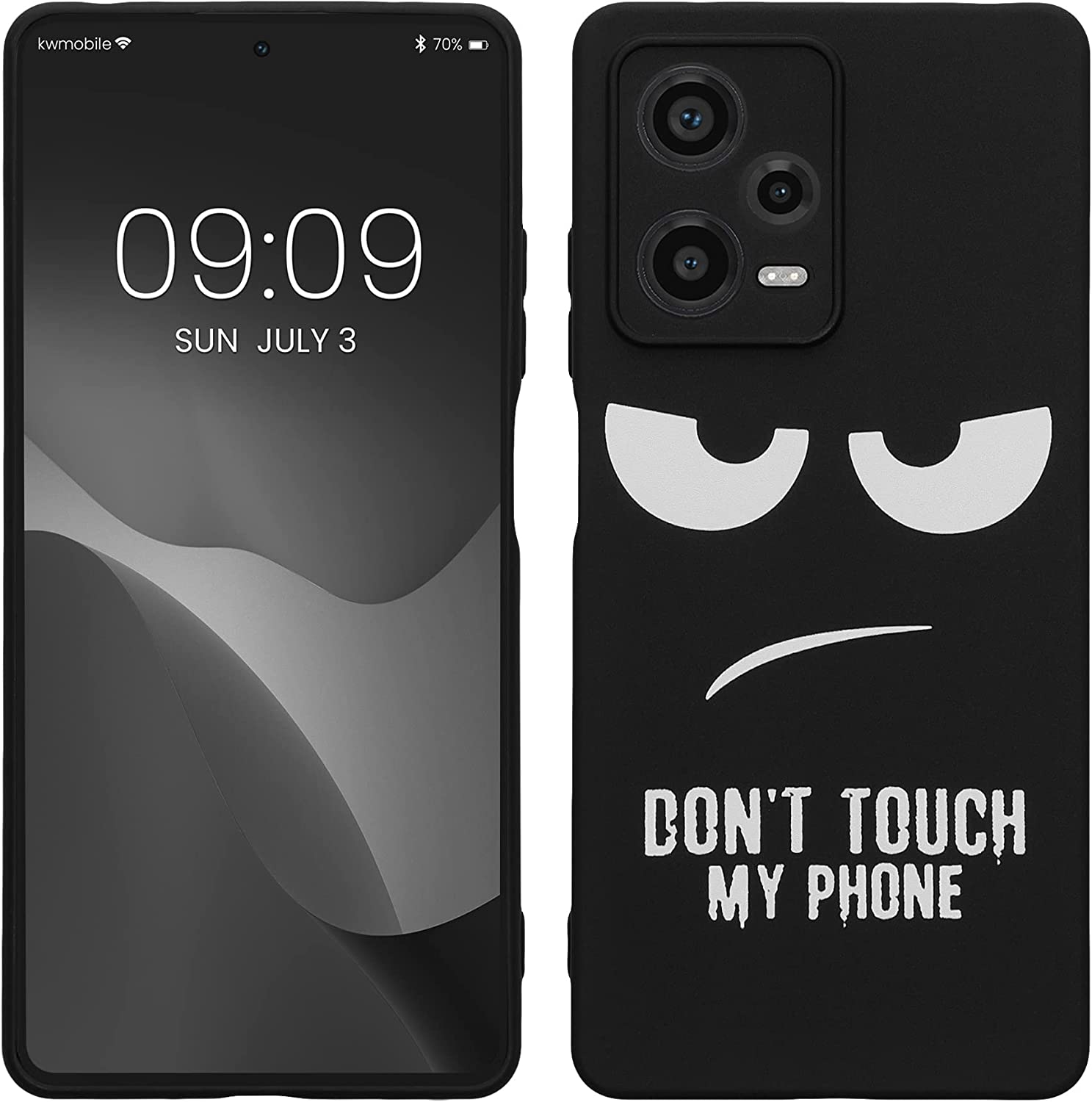 KW Xiaomi Redmi Note 12 Pro Θήκη Σιλικόνης - Design Don't Touch My Phone - Black / White - 60708.01