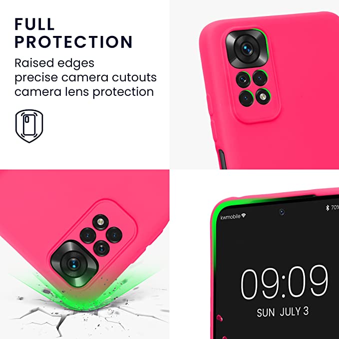 KW Xiaomi Redmi Note 11 / Redmi Note 11S Θήκη Σιλικόνης Rubberized TPU - Neon Pink - 57918.77