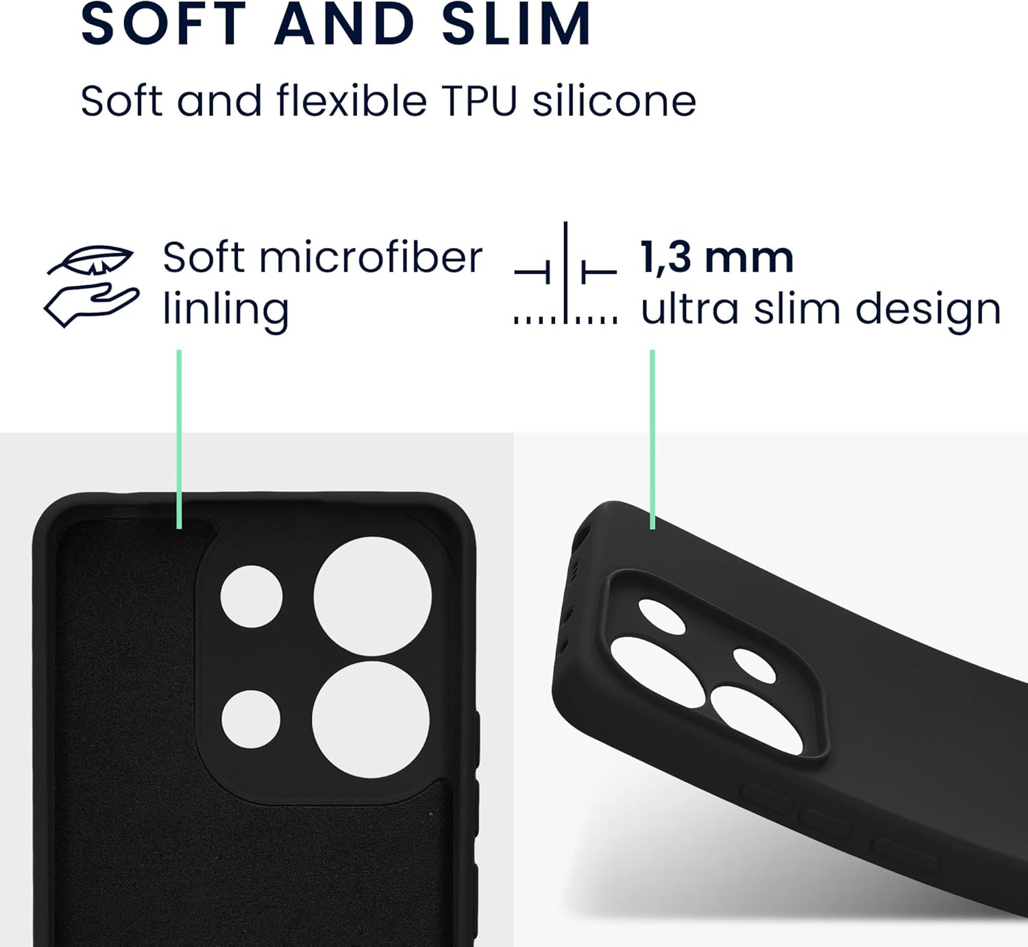 KW Xiaomi Redmi Note 13 4G λεπτή Θήκη Σιλικόνης Rubberized TPU - Black