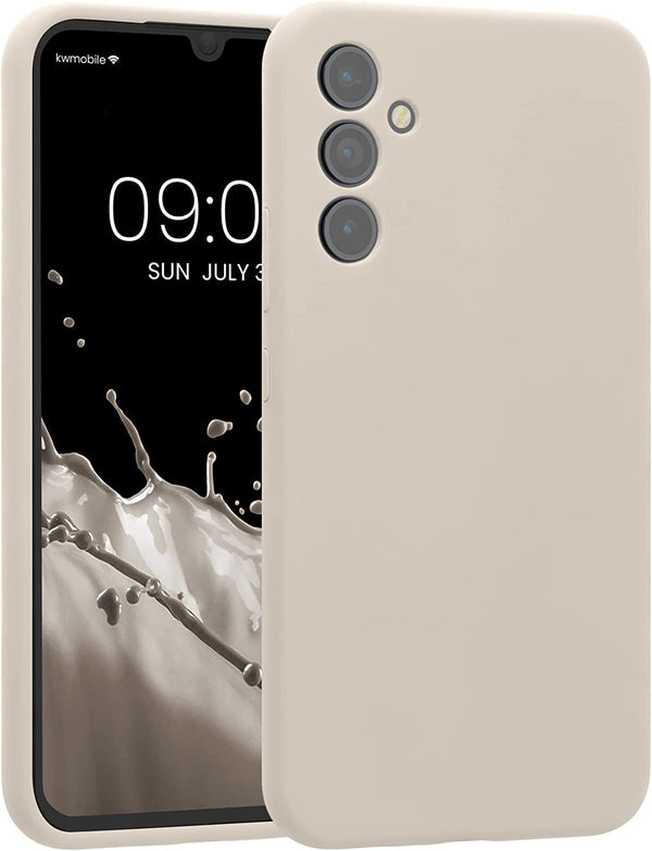 KW Samsung Galaxy A34 5G Θήκη Σιλικόνης Rubber TPU - Matte Cream - 60807.125
