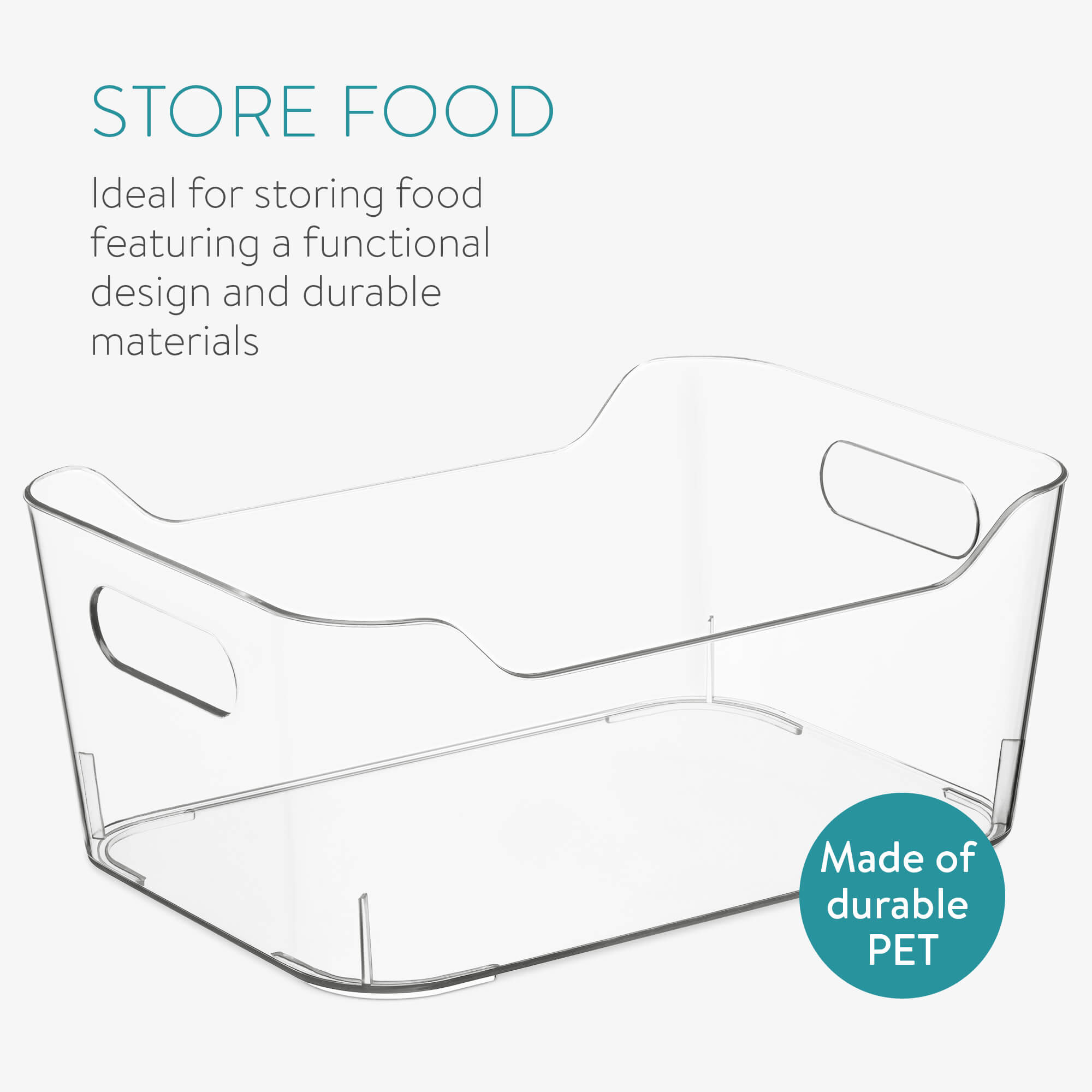 Navaris Σετ με 4 Δοχεία Αποθήκευσης για Ψυγείο - Διάφανα - 55380.01