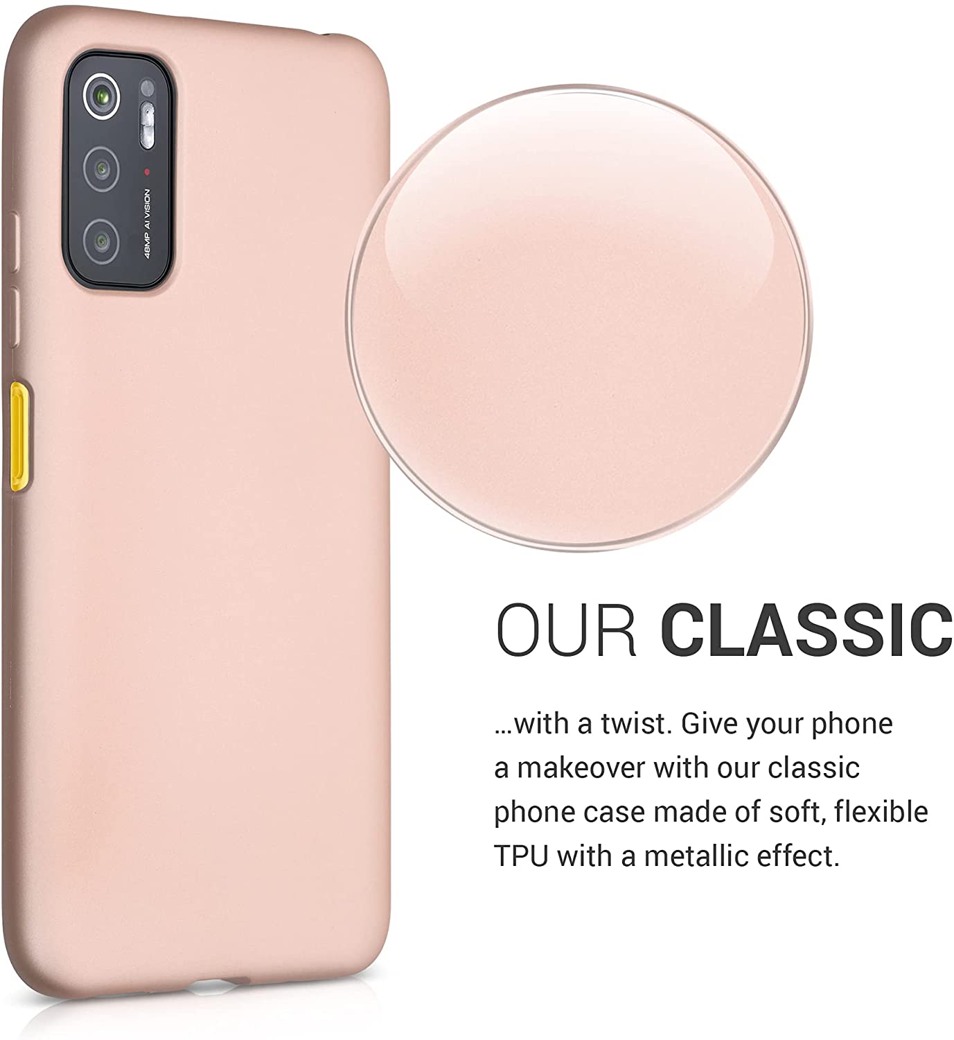 KW Xiaomi Poco M3 Pro 5G Θήκη Σιλικόνης TPU - Metallic Rose Gold - 55364.31