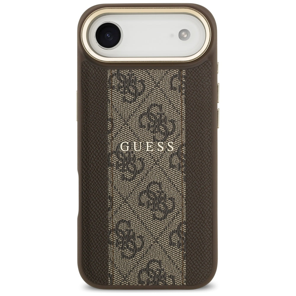 Guess iPhone Air - 4G Stripe MagSafe - Θήκη με Επένδυση Συνθετικού Δέρματος - Brown - GUHMP17MPG4SEMCW