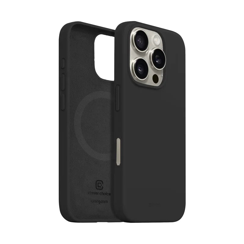 Crong iPhone 16 Pro Color Cover Magnetic - Θήκη Σιλικόνης με MagSafe - Black