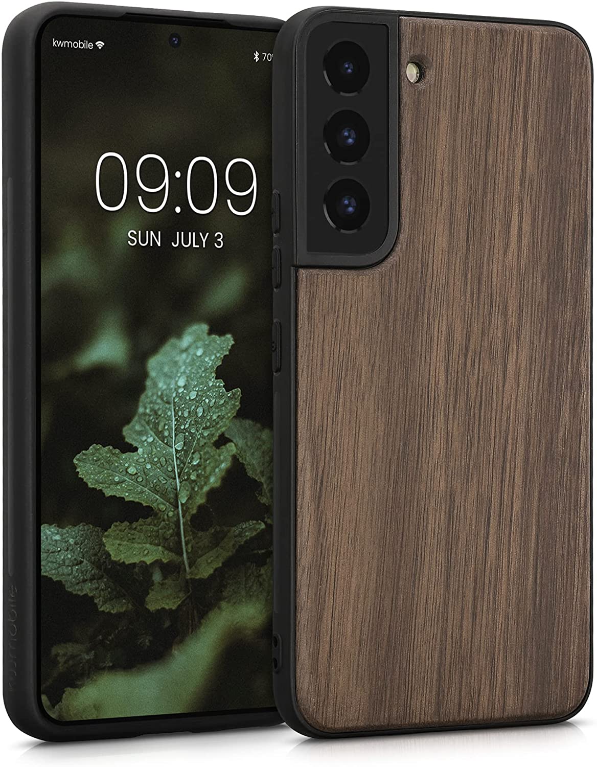 KW Samsung Galaxy S22 Θήκη από Φυσικό Ξύλο - Dark Brown - 57989.18