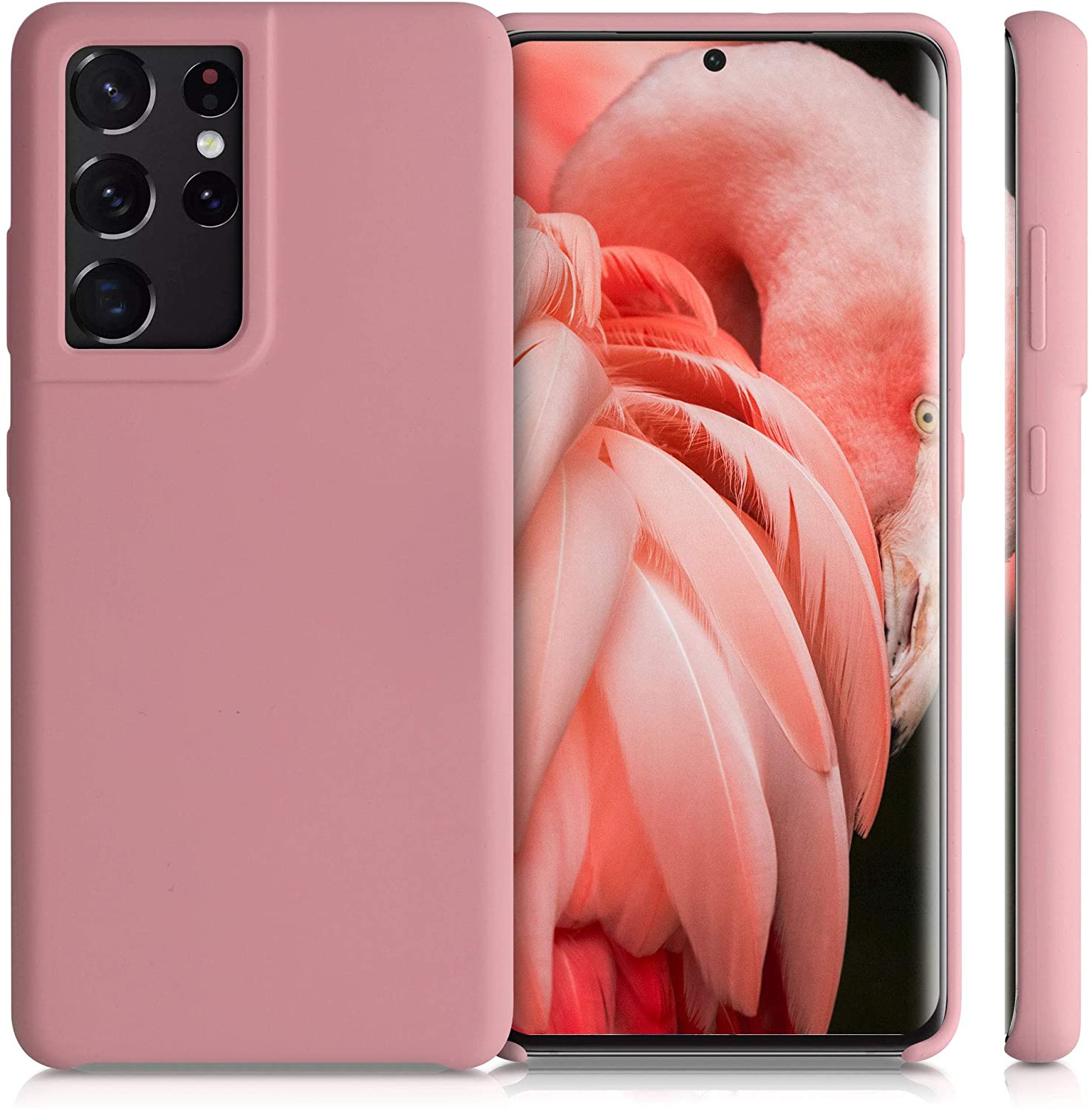 KW Samsung Galaxy S21 Ultra Θήκη Σιλικόνης Rubber TPU - Rose Tan - 54074.193