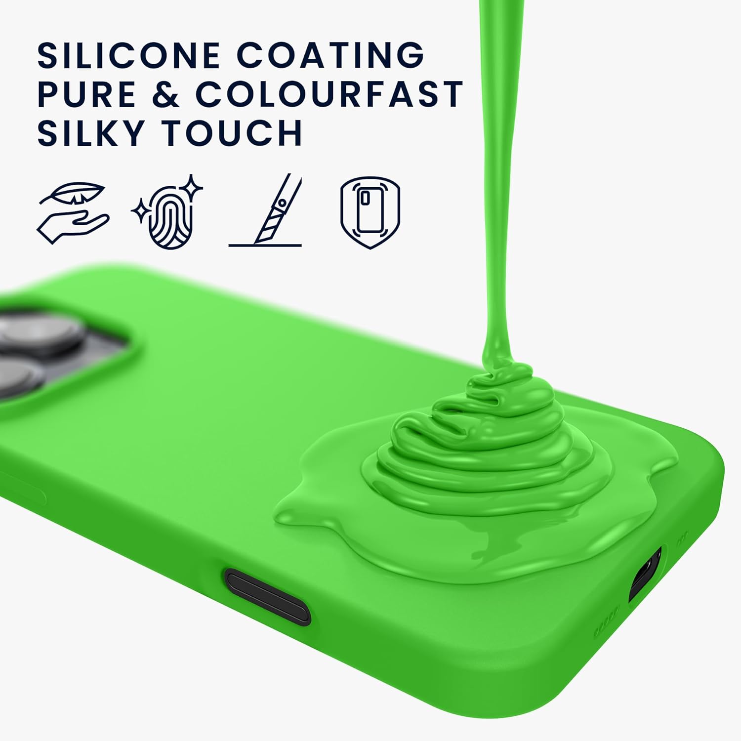 KW iPhone 16 Pro Θήκη Σιλικόνης Rubberized TPU - Lime Green