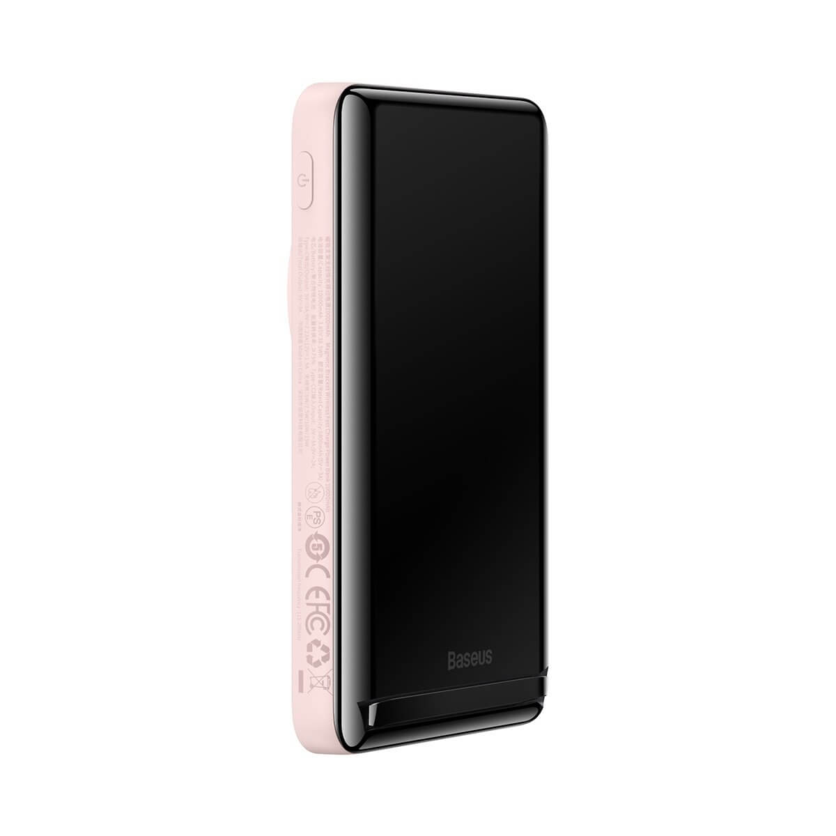 Baseus Magnetic Bracket Wireless PowerBank 10000mAh 20W Ασύρματο PowerBank με MagSafe και Καλώδιο Type C to Type C - Pink - PPCX000004
