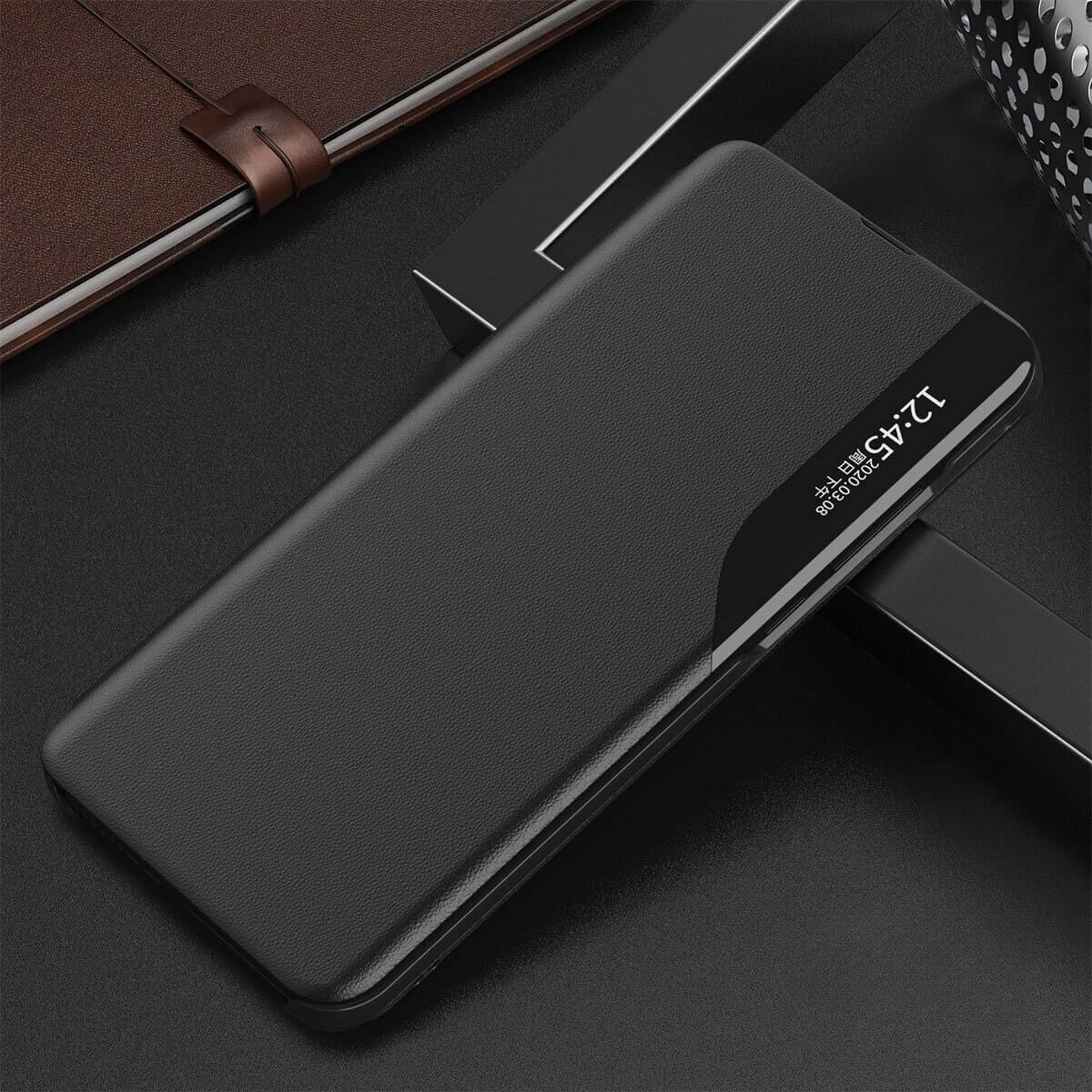 OEM Xiaomi Redmi 13C / Poco C65 Eco Leather View Θήκη Βιβλίο - Black