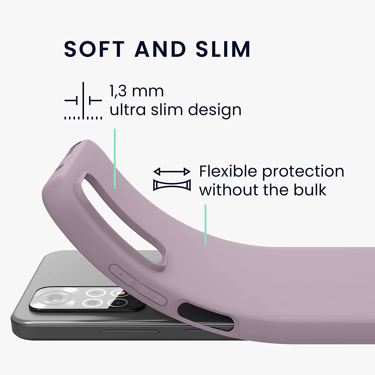 KW Xiaomi Redmi Note 11 / Redmi Note 11S Θήκη Σιλικόνης TPU - Nude Purple - 57368.236