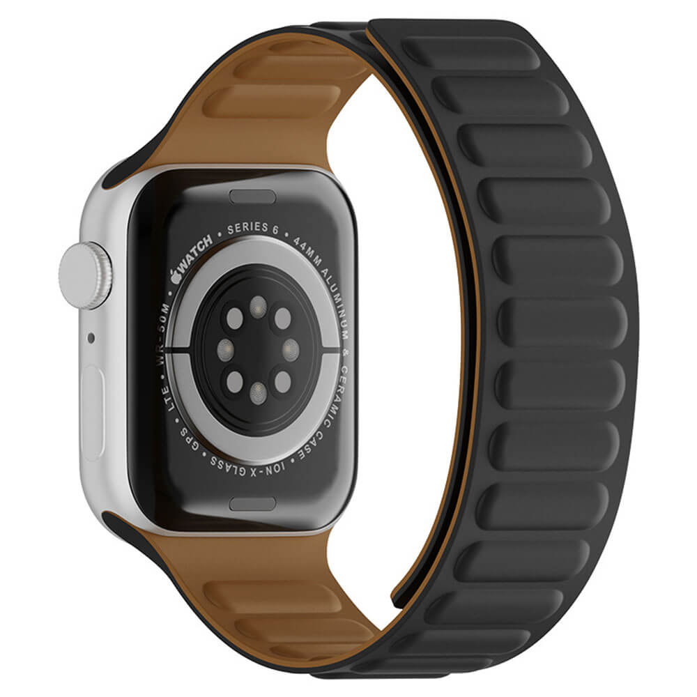 Techsuit Λουράκι Apple Watch 2/3/4/5/6/7/8/9/10/11 - SE (1/2/3) - 38/40/41/42mm Watchband W035 Σιλικόνης - Black