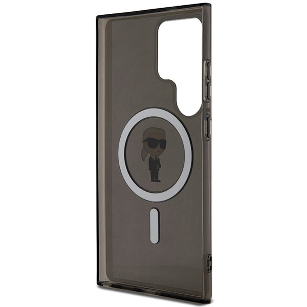 Karl Lagerfeld Samsung Galaxy S24 Ultra - IML Ikonik - Magsafe Σκληρή Θήκη με Πλαίσιο Σιλικόνης - Black - KLHMS24LHFCKNOK
