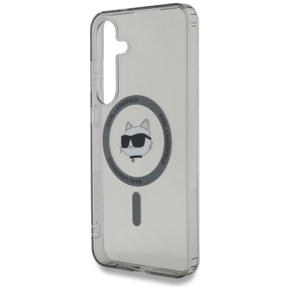 Karl Lagerfeld Samsung Galaxy S25 Plus - Button Choupette Head Printed Logo - MagSafe Σκληρή Θήκη με Πλαίσιο Σιλικόνης - Black - KLHMS25MHLSCHK