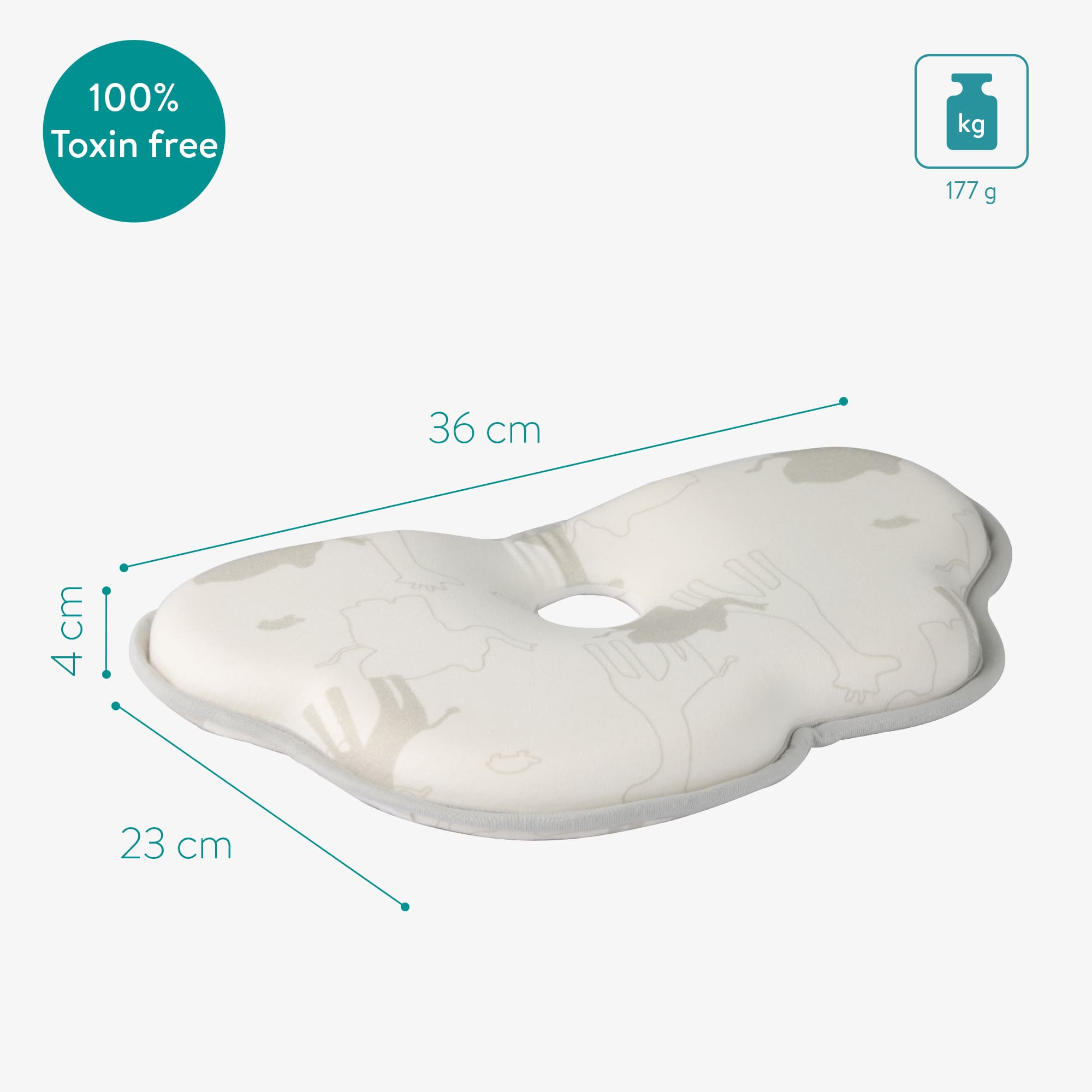 Navaris Anti-Flat Head Μαξιλάρι Μωρού - Light Grey - 51681.22