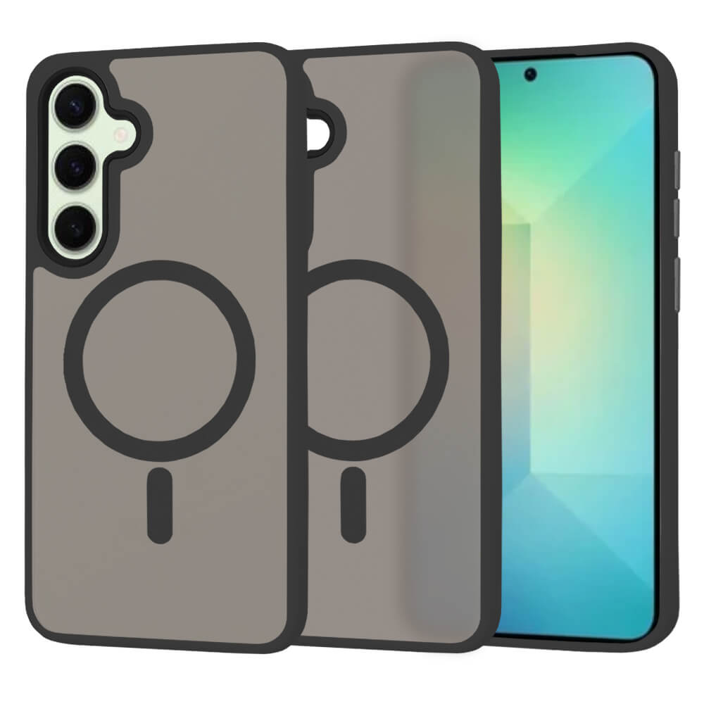 Techsuit Samsung Galaxy S25 - HaloFrost MagSafe Series - Σκληρή Θήκη με Πλαίσιο Σιλικόνης - Black