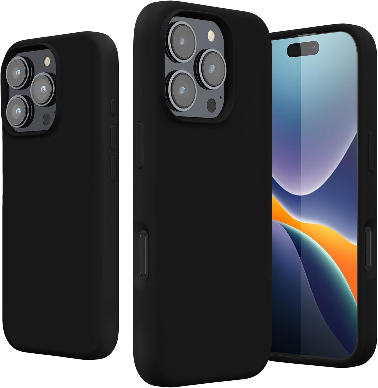 KW iPhone 16 Pro Θήκη Σιλικόνης Rubberized TPU - Black