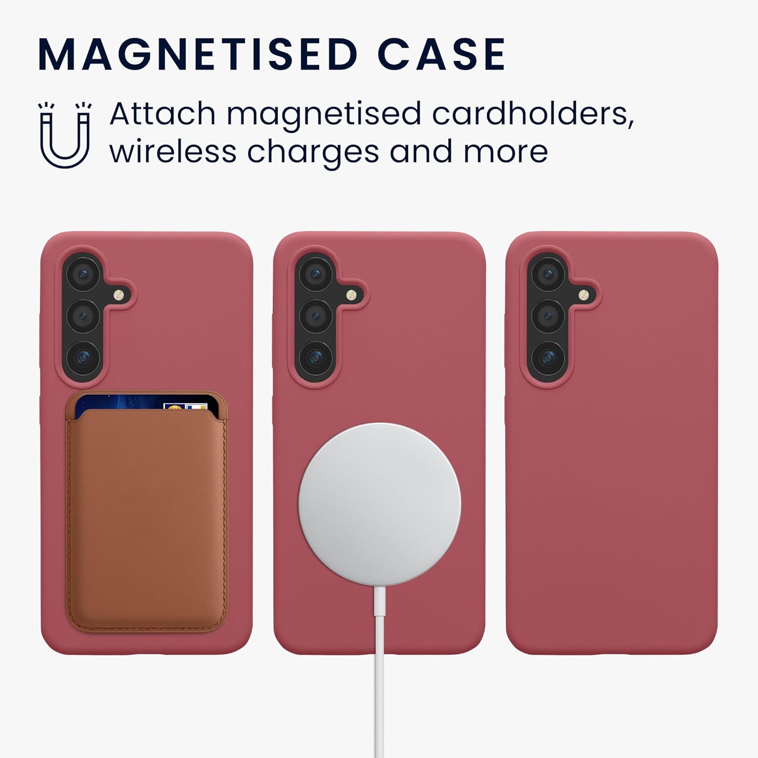 KW Samsung Galaxy S24 Θήκη Σιλικόνης Rubber TPU με MagSafe - Dark Rose