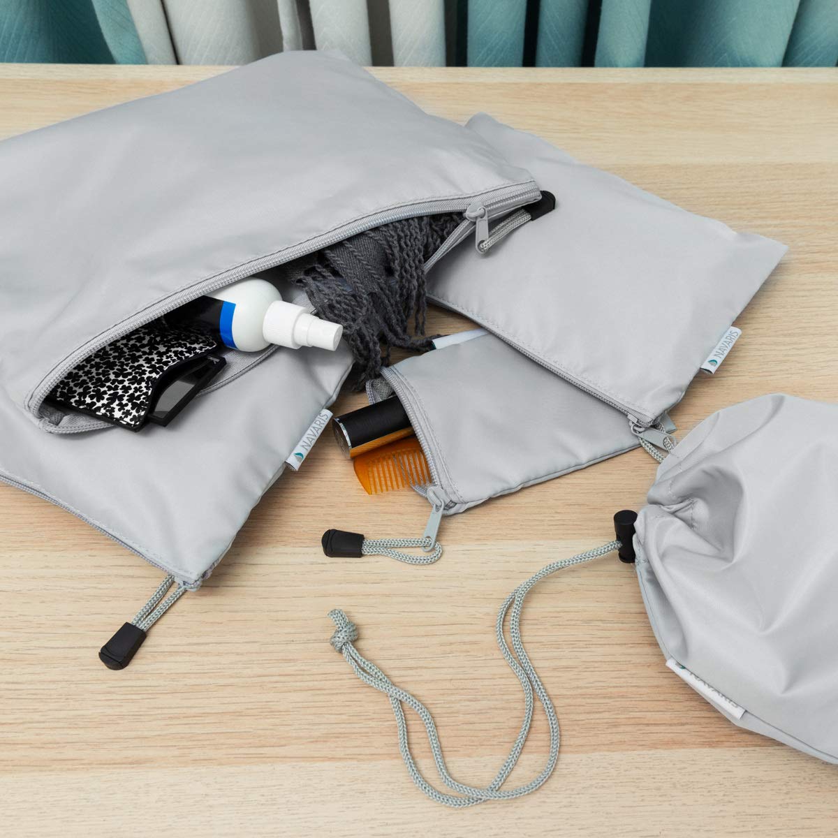 Navaris 7 Set Travel Storage Bags Σετ με 7 Σάκους Ταξιδιού - Grey - 50581.25.01