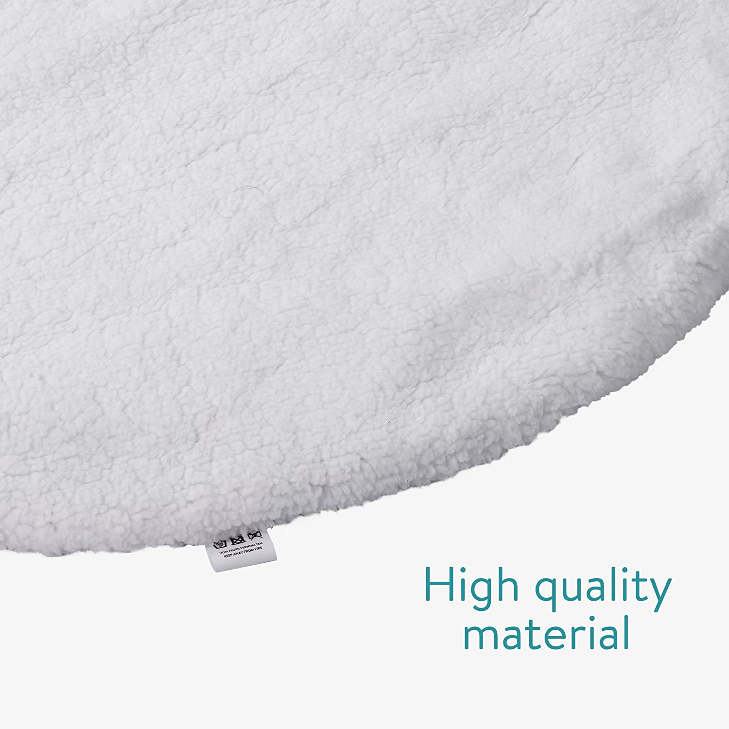 Navaris Στρογγυλό Παιδικό Χαλάκι - Διάμετρος 95cm - Design Cute Bear - White / Grey - 58801.01