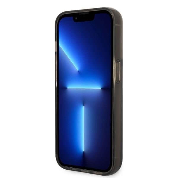 Karl Lagerfeld iPhone 14 Pro Max - Liquid Glitter Choupette's Head Σκληρή Θήκη με Πλαίσιο Σιλικόνης - Black - KLHCP14XLNCHCK