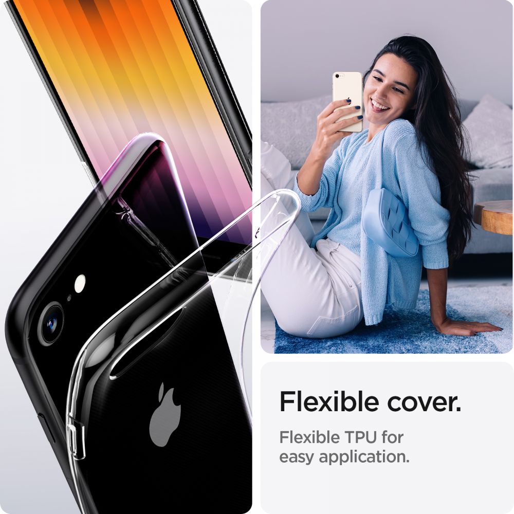 Spigen iPhone SE 2022 / SE 2020 / 7 / 8 Crystal Pack Θήκη Σιλικόνης με Προστασία Οθόνης - Crystal Clear