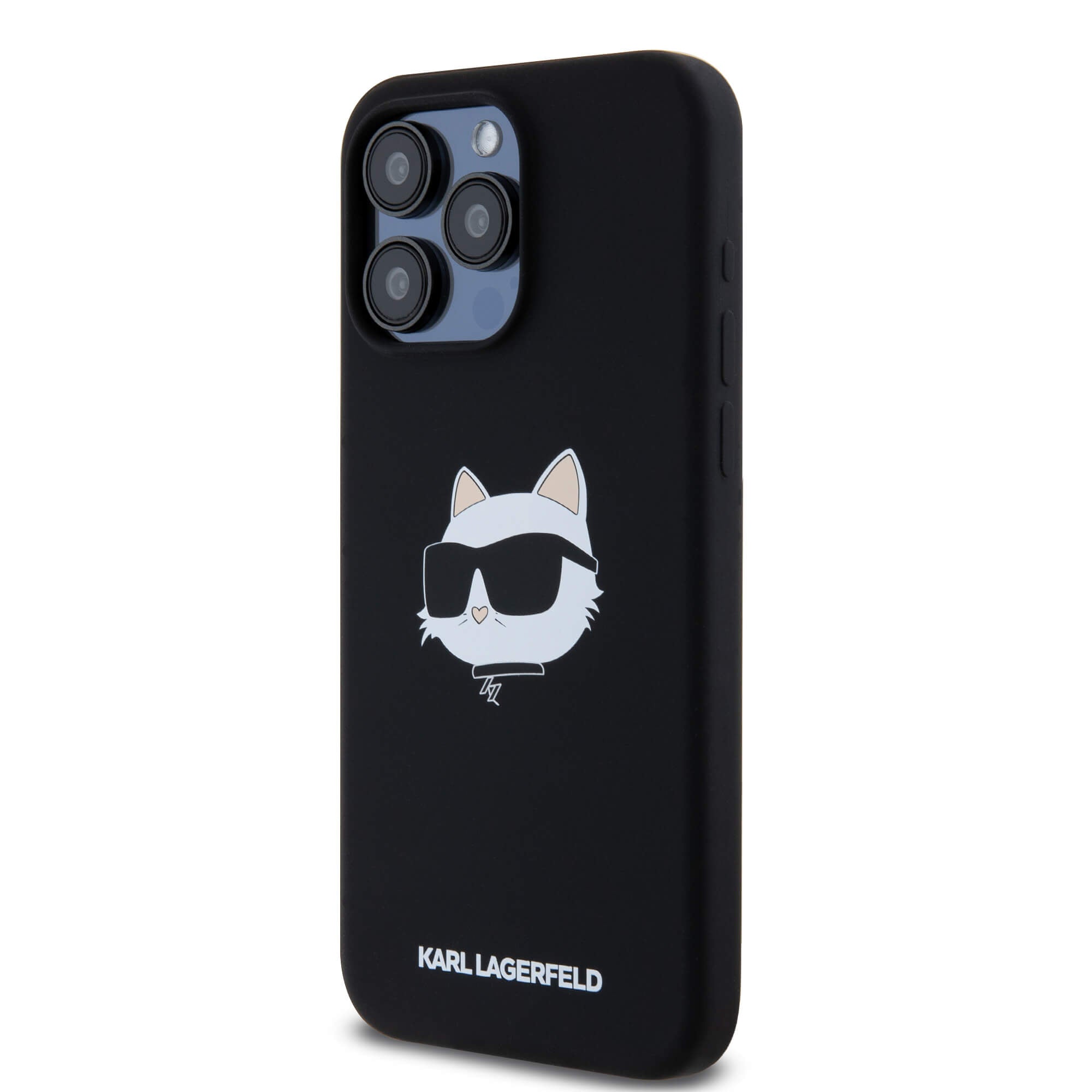 Karl Lagerfeld iPhone 15 Pro Max - Silicone Choupette Head Print - MagSafe Θήκη Σιλικόνης - Black - KLHMP15XSCHPPLK