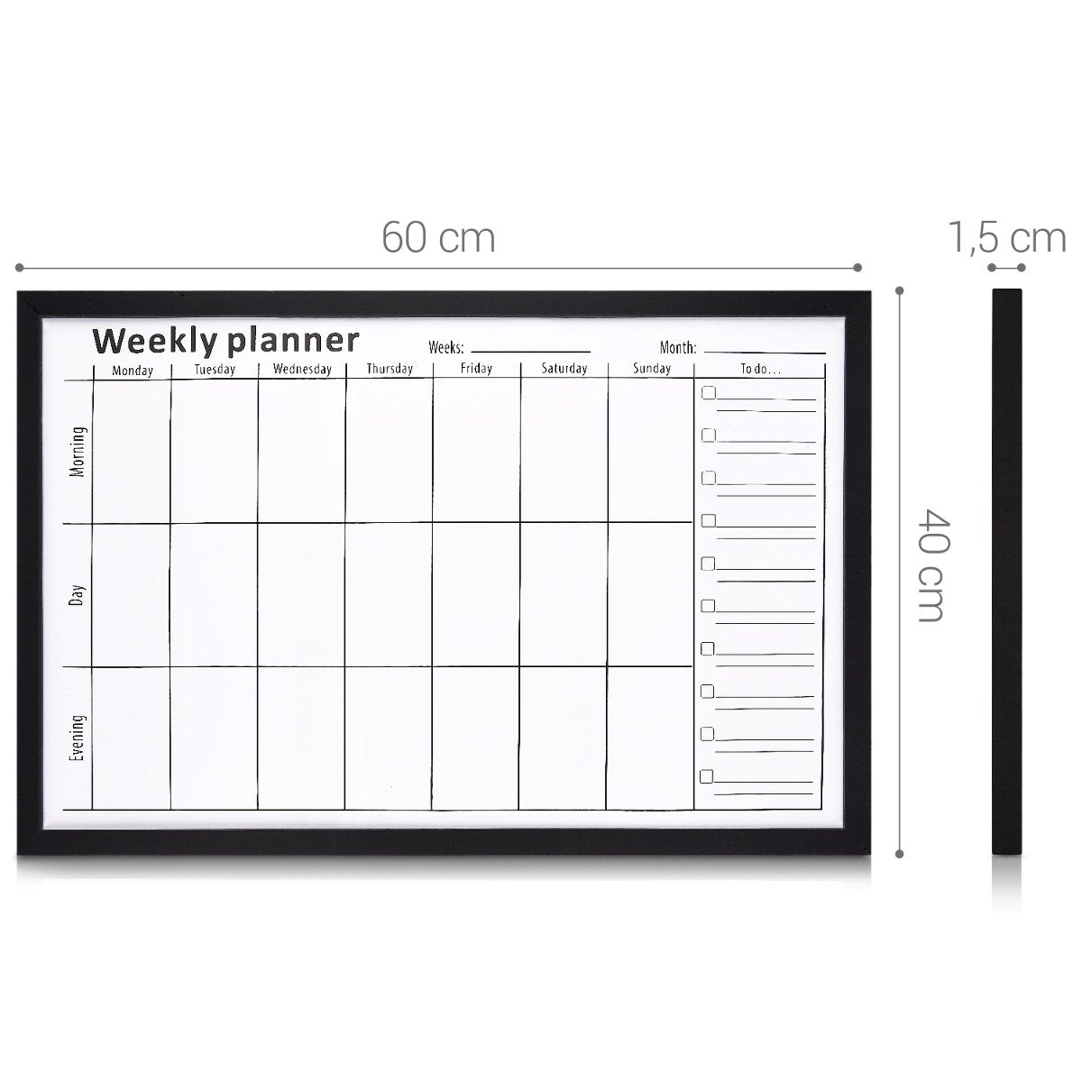 Navaris Magnetic Board Weekly Planner - Μαγνητικός Πίνακας Εβδομαδιαίου Χρονοδιαγράμματος - 40 x 60 cm - White - 49978.01
