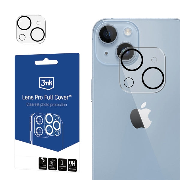 3MK iPhone 15 / iPhone 15 Plus Lens Pro Full Cover 9H Αντιχαρακτικό Γυαλί για την Κάμερα - Διάφανο
