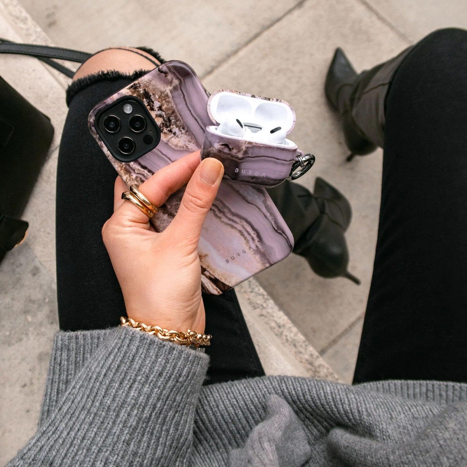 Burga iPhone 14 Plus Fashion Tough Σκληρή Θήκη - Golden Taupe