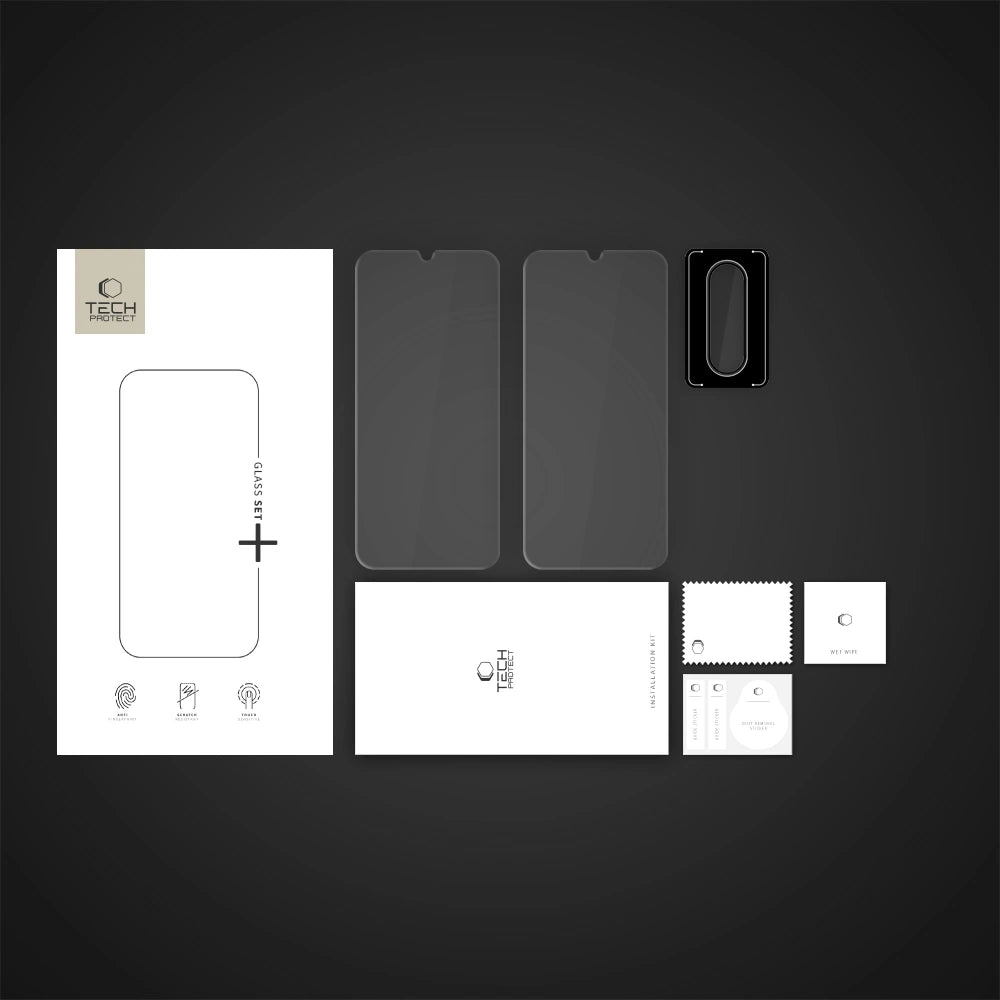 Tech-Protect Samsung Galaxy A26 5G Glass Set+ - Σετ με 2 Tempered Glass Αντιχαρακτικά Γυαλιά Οθόνης και 1 Αντιχαρακτικό Γυαλί για την Κάμερα - Διάφανα