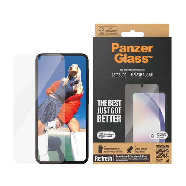 PanzerGlass Samsung Galaxy A55 5G - Ultra-Wide Fit Easy Aligner Case Friendly Αντιχαρακτικό Γυαλί Οθόνης - Διάφανο