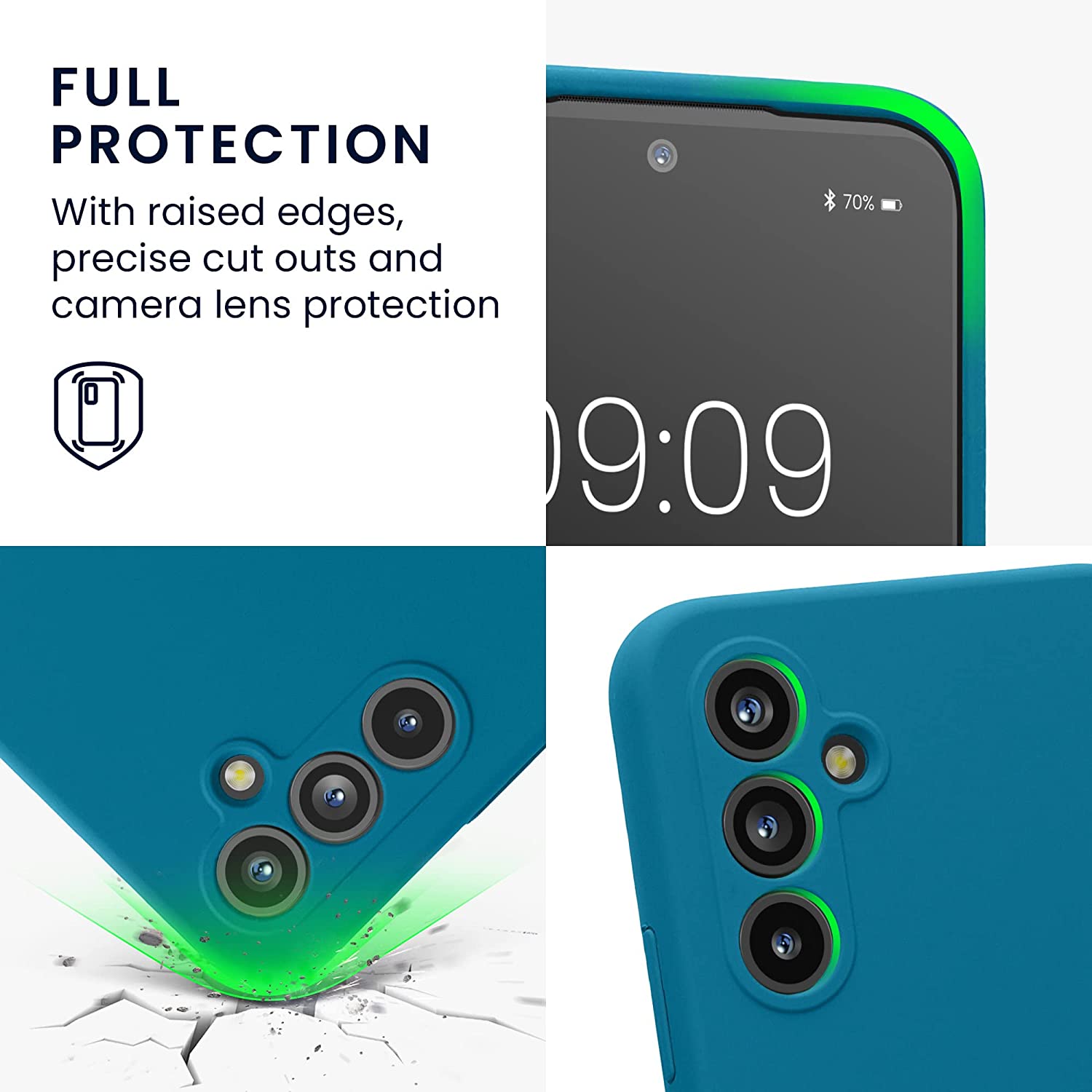 KW Samsung Galaxy A54 5G Θήκη Σιλικόνης Rubberized TPU - Blue Reef - 60795.228