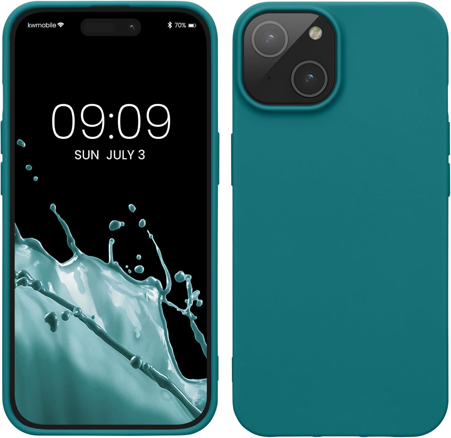 KW iPhone 15 Λεπτή Θήκη Σιλικόνης TPU - Petrol Blue