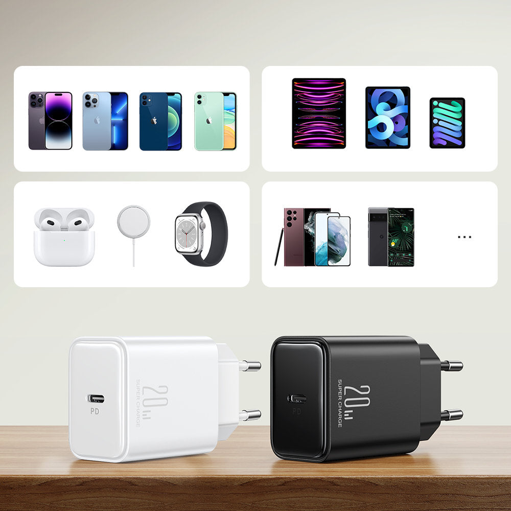 Joyroom Οικιακός Φορτιστής Γρήγορης Φόρτισης με Θύρα Type-C PD 20W - Black - JR-TCF06