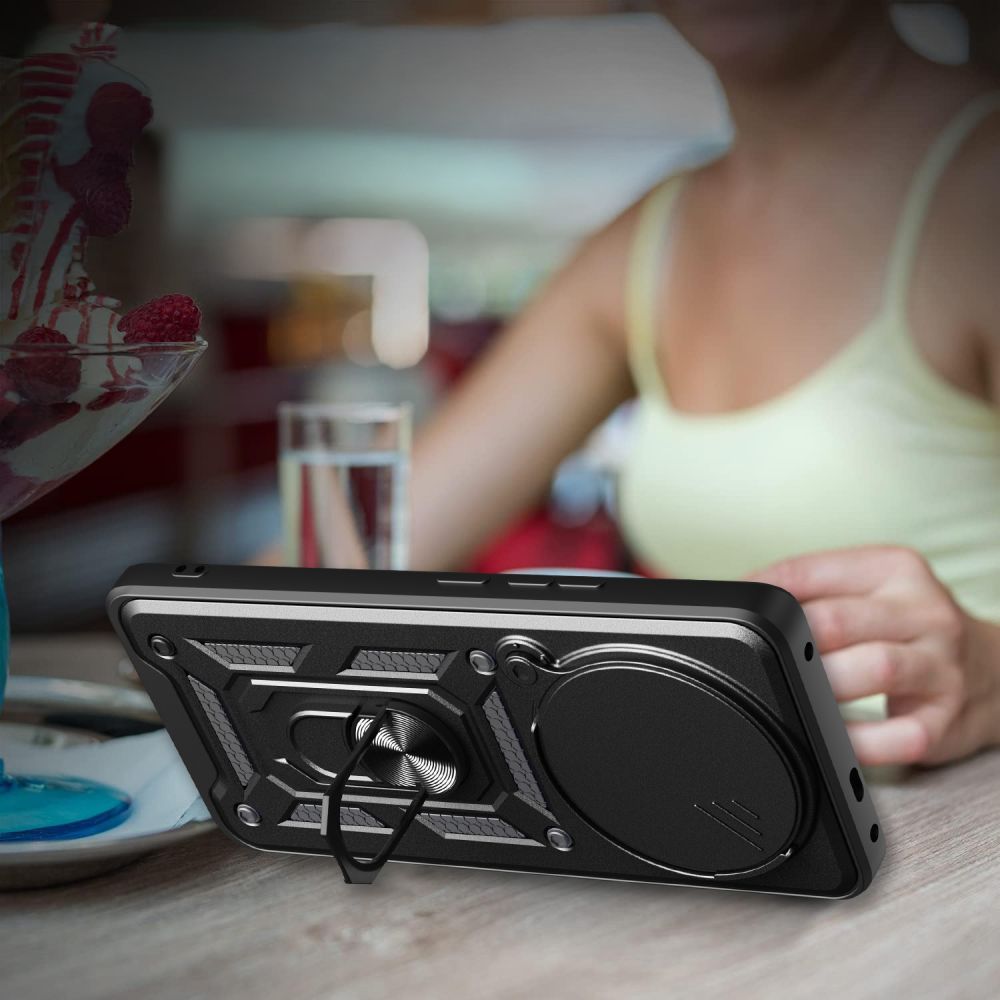 Tech-Protect Xiaomi Redmi Note 14 Pro+ 5G Camshield Pro Σκληρή Θήκη με Πλαίσιο Σιλικόνης και Δαχτυλίδι Συγκράτησης - Black