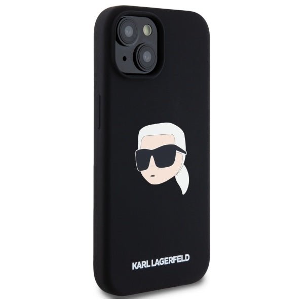 Karl Lagerfeld iPhone 15 - Silicone Karl Head Print - Θήκη Σιλικόνης με MagSafe - Black - KLHMP15SSKHPPLK