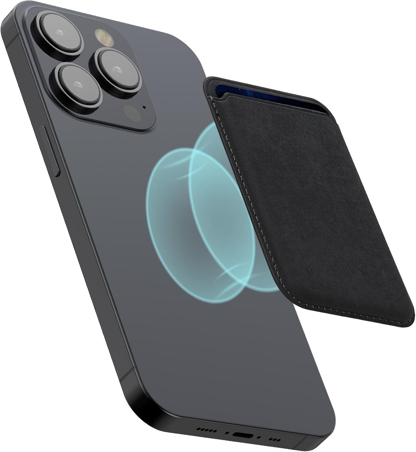 KW iPhone Μαγνητική Θήκη για Πιστωτικές Κάρτες από Συνθετικό Δέρμα - Black